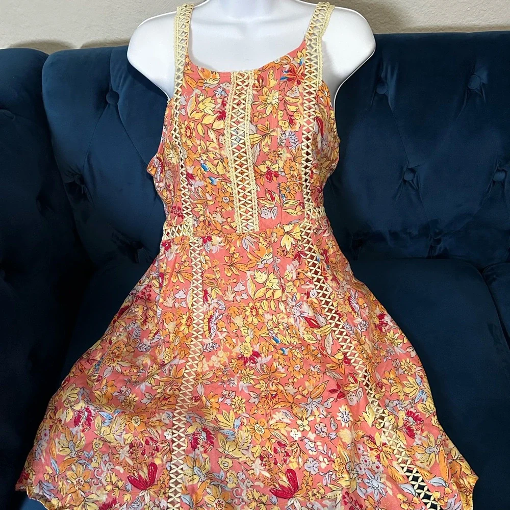 Chelsea & Violet Orange Yellow Halter Sundress - Picture 1 of 10